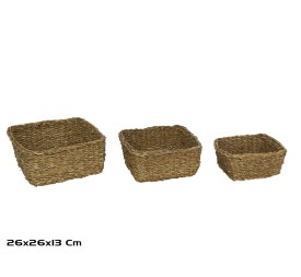 CESTAS X3 KAISA CUADRADA ALGA MARINA 26X26X12 CM
