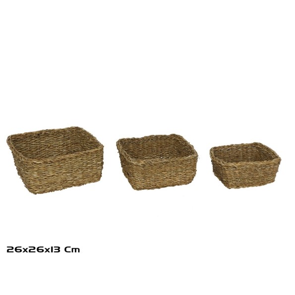 CESTAS X3 KAISA CUADRADA ALGA MARINA 26X26X12 CM