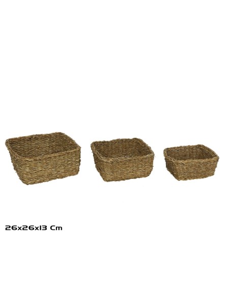 CESTAS X3 KAISA CUADRADA ALGA MARINA 26X26X12 CM