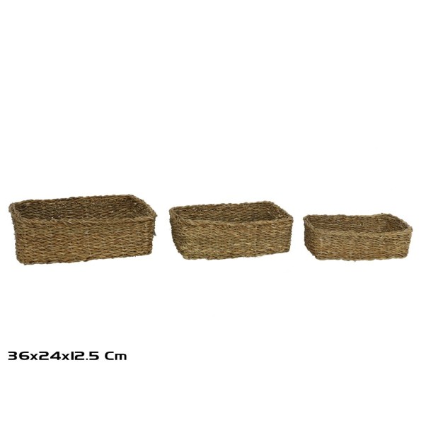 CESTA X3 KAISER RECT. FIBRA VEGETAL 36X24X12 CM