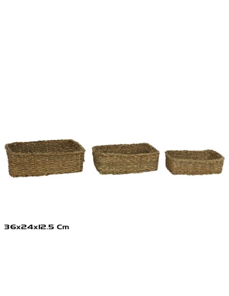 CESTA X3 KAISER RECT. FIBRA VEGETAL 36X24X12 CM