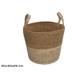 CESTA CON ASAS KALA ALGA MARINA/HOJA MAIZ 25X30 CM