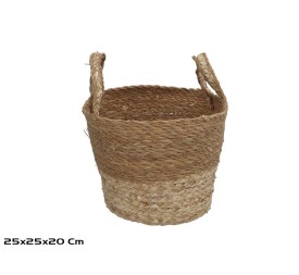 CESTA CON ASAS KALA ALGA MARINA/HOJA MAIZ 20X25 CM