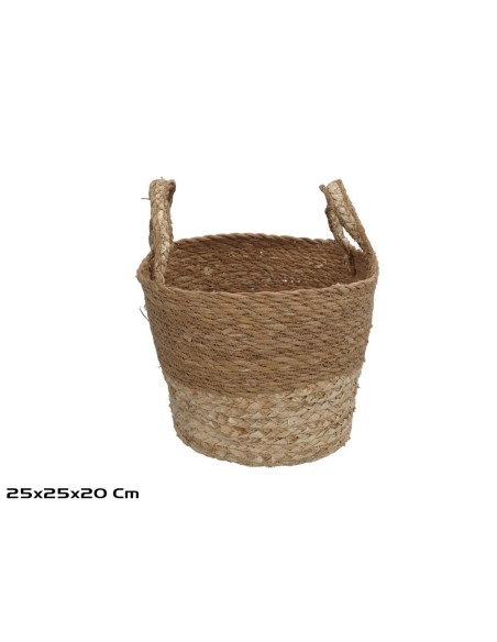 CESTA CON ASAS KALA ALGA MARINA/HOJA MAIZ 20X25 CM