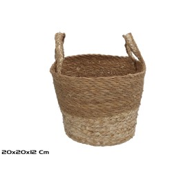 CESTA CON ASAS KALA ALGA MARINA/HOJA MAIZ 12X20 CM