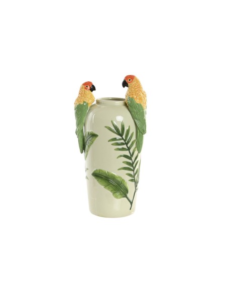 JARRON CERAMICA 21X21X24 LOROS VERDE