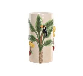 JARRON CERAMICA 17X17X30 PALMERA CRUDO