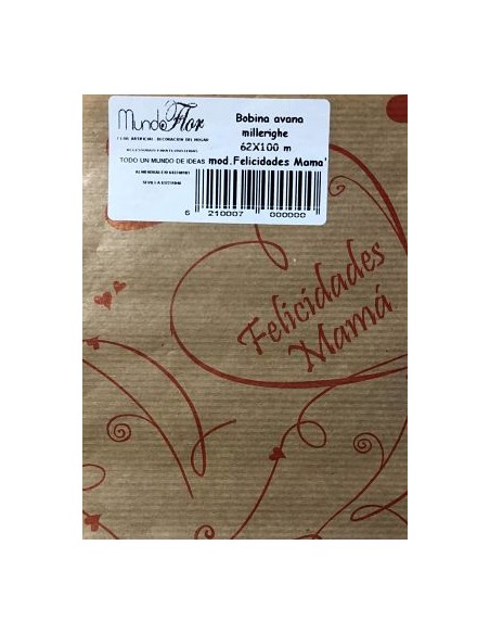 ROTOLO AVANA STAMPATO  62X100 FELICIDADES MAMA