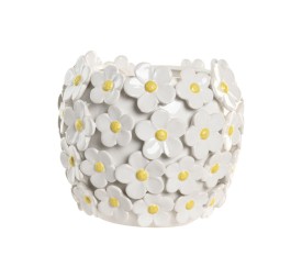 JARRON CERAMICA 21X21X18 MARGARITAS BLANCO