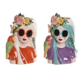 MACETERO CERAMICA 23X17X32 CHICA LORO 2 SURT.