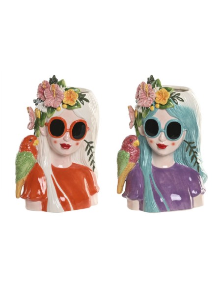 MACETERO CERAMICA 23X17X32 CHICA LORO 2 SURT.