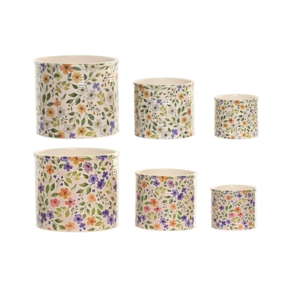 MACETERO SET 3 CERAMICA 13,6X13,6X11,8 FLORAL 2 SU