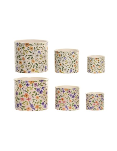 MACETERO SET 3 CERAMICA 13,6X13,6X11,8 FLORAL 2 SU