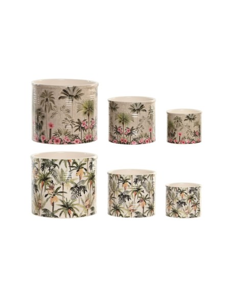 MACETERO SET 3 CERAMICA 13,6X13,6X11,8 TROPICAL 2