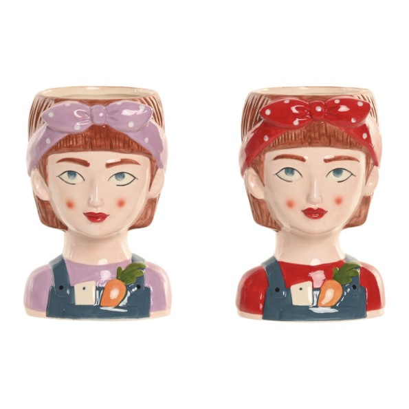 MACETERO CERAMICA 10X9X15 CHICA LAZO 2 SURT.