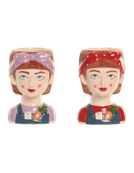 MACETERO CERAMICA 10X9X15 CHICA LAZO 2 SURT.