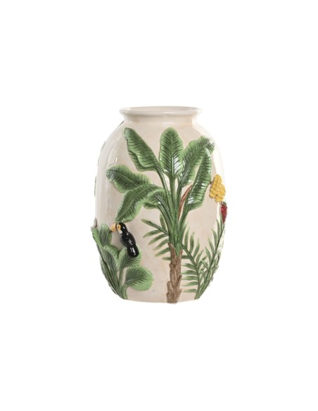JARRON CERAMICA 26X26X33 PALMERA CRUDO