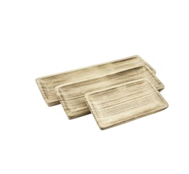JUEGO 3 BANDEJAS RECT. MADERA (57140)  56x17x3 cm.