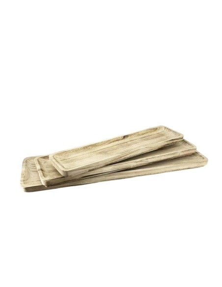 JUEGO 3 BANDEJAS RECT XXXL MADERA (57143) 91x28x4 cm.