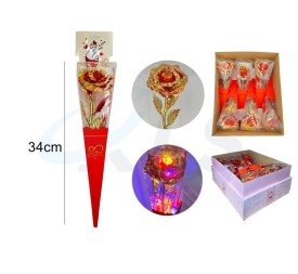 ROSA LED DORADA 34 CM