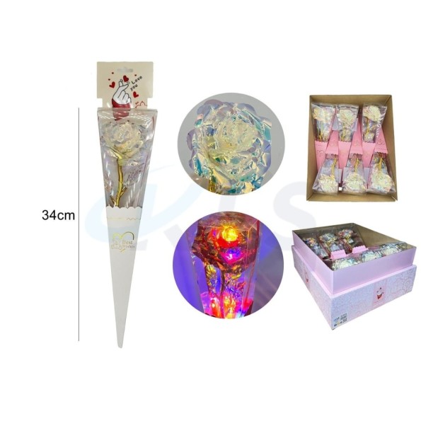 ROSA LED TORNASOL 34 CM