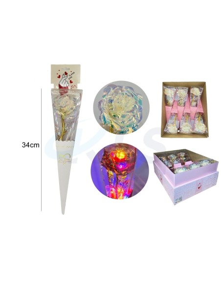 ROSA LED TORNASOL 34 CM