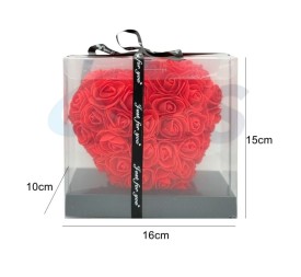 CORAZÓN DE ROSAS ROJO 15CM