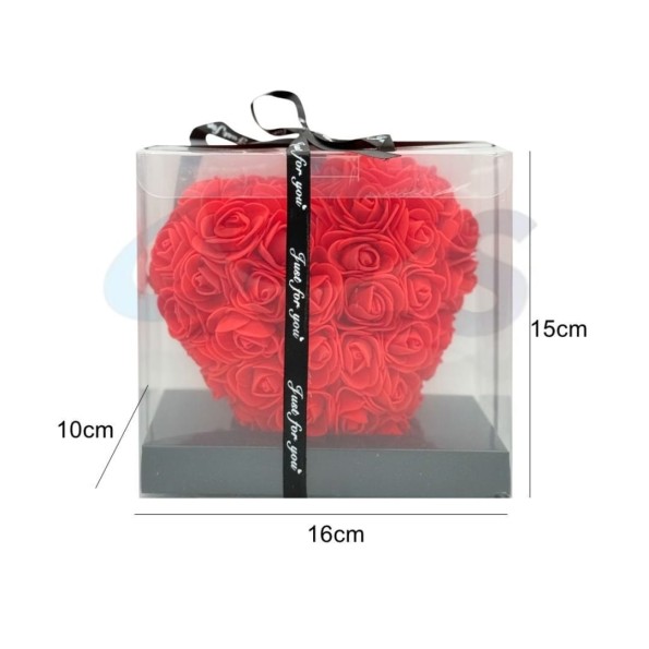 CORAZÓN DE ROSAS ROJO 15CM