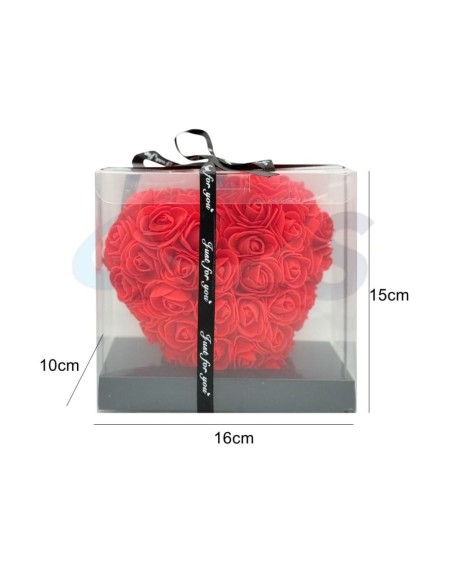 CORAZÓN DE ROSAS ROJO 15CM