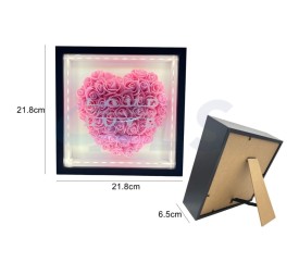 CUADRO DE ROSAS CON LUZ LED(ROSA)