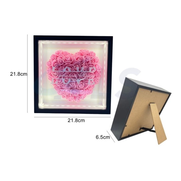 CUADRO DE ROSAS CON LUZ LED(ROSA)