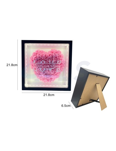 CUADRO DE ROSAS CON LUZ LED(ROSA)