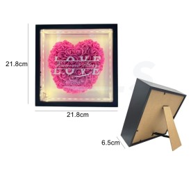 CUADRO DE ROSAS CON LUZ LED(FUSIA)