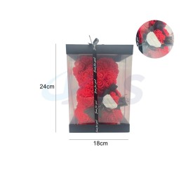 OSO  ROSAS FOAM CON RAMO  
(ROJO)