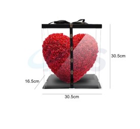 CORAZON ROSAS FOAM  CON LUCES 30,5CM