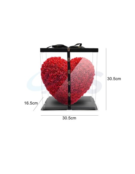 CORAZON ROSAS FOAM  CON LUCES 30,5CM