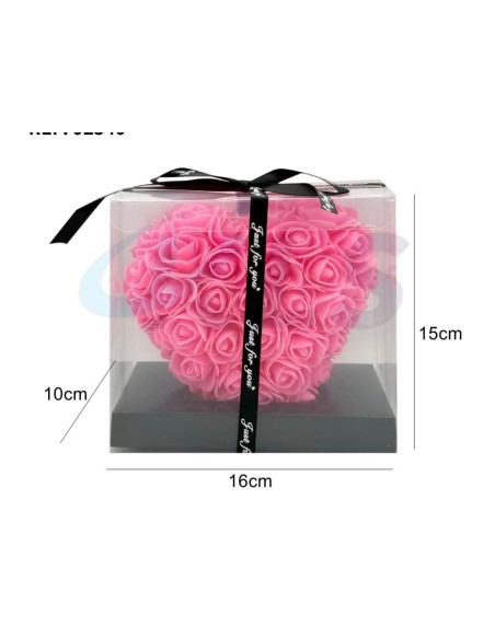 CORAZON DE ROSAS PINK 15CM