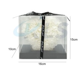 CORAZÓN DE ROSAS BLANCO 15CM