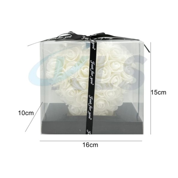 CORAZÓN DE ROSAS BLANCO 15CM