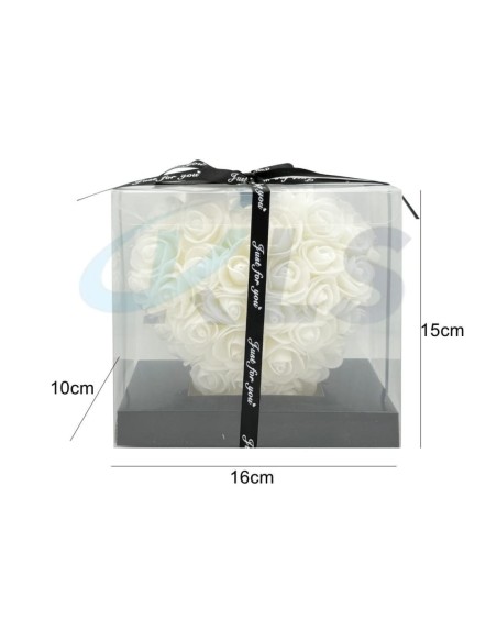 CORAZÓN DE ROSAS BLANCO 15CM
