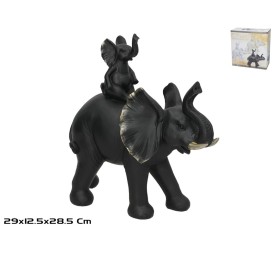 MAMA ELEFANTE Y BEBE 29X12.5X28.5CM NEGRO
