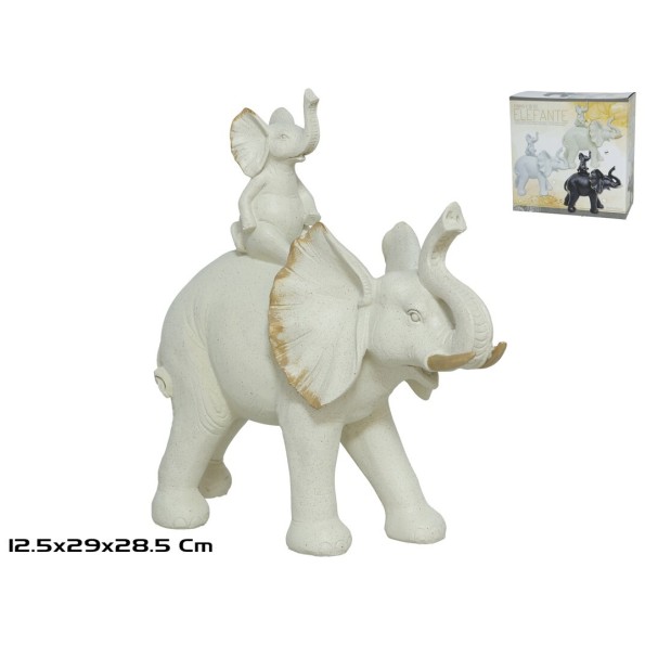 MAMA ELEFANTE Y BEBE 29X12.5X28.5CM ARENA