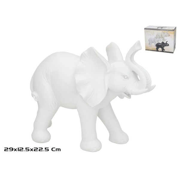 ELEFANTE FELIZ 29X12.5X22.5CM BLANCO