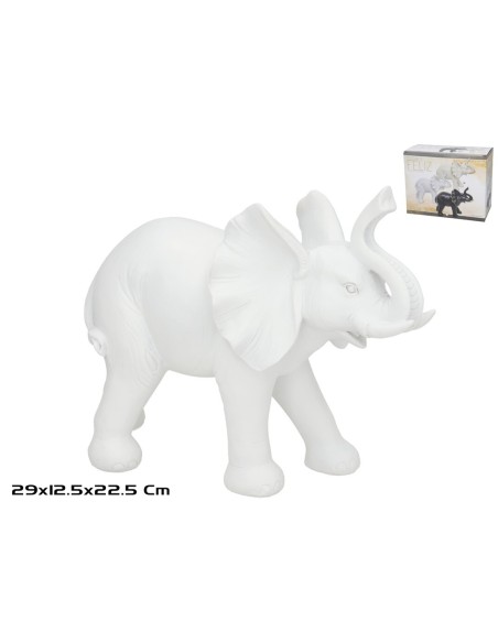 ELEFANTE FELIZ 29X12.5X22.5CM BLANCO