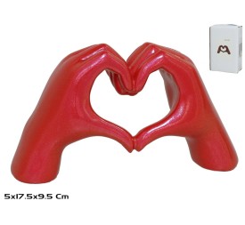 MANOS CORAZON 17.5X5X9.5CM ROSA