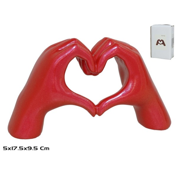 MANOS CORAZON 17.5X5X9.5CM ROSA