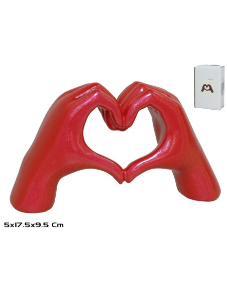 MANOS CORAZON 17.5X5X9.5CM ROSA
