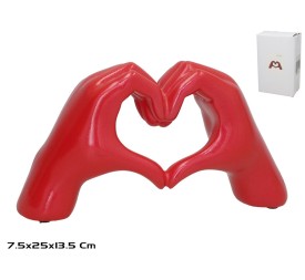 MANOS CORAZON 25X7.5X13.5CM ROJO