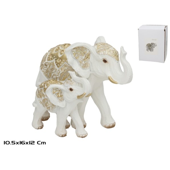 MAMA ELEFANTE Y BEBE JAIPUR 16X10.5X12CM