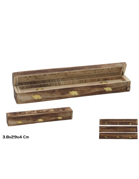 CAJA PORTA INCIENSOS 29X3,81X4 CM 3 SURT. AISHA